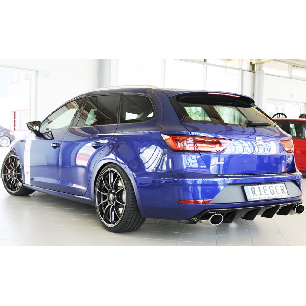 Rieger vložka zadního nárazníku pro Seat Leon Cupra 5F 5-dvéř. (ST/Combi), plast ABS lakovaný do černé lesklé barvy