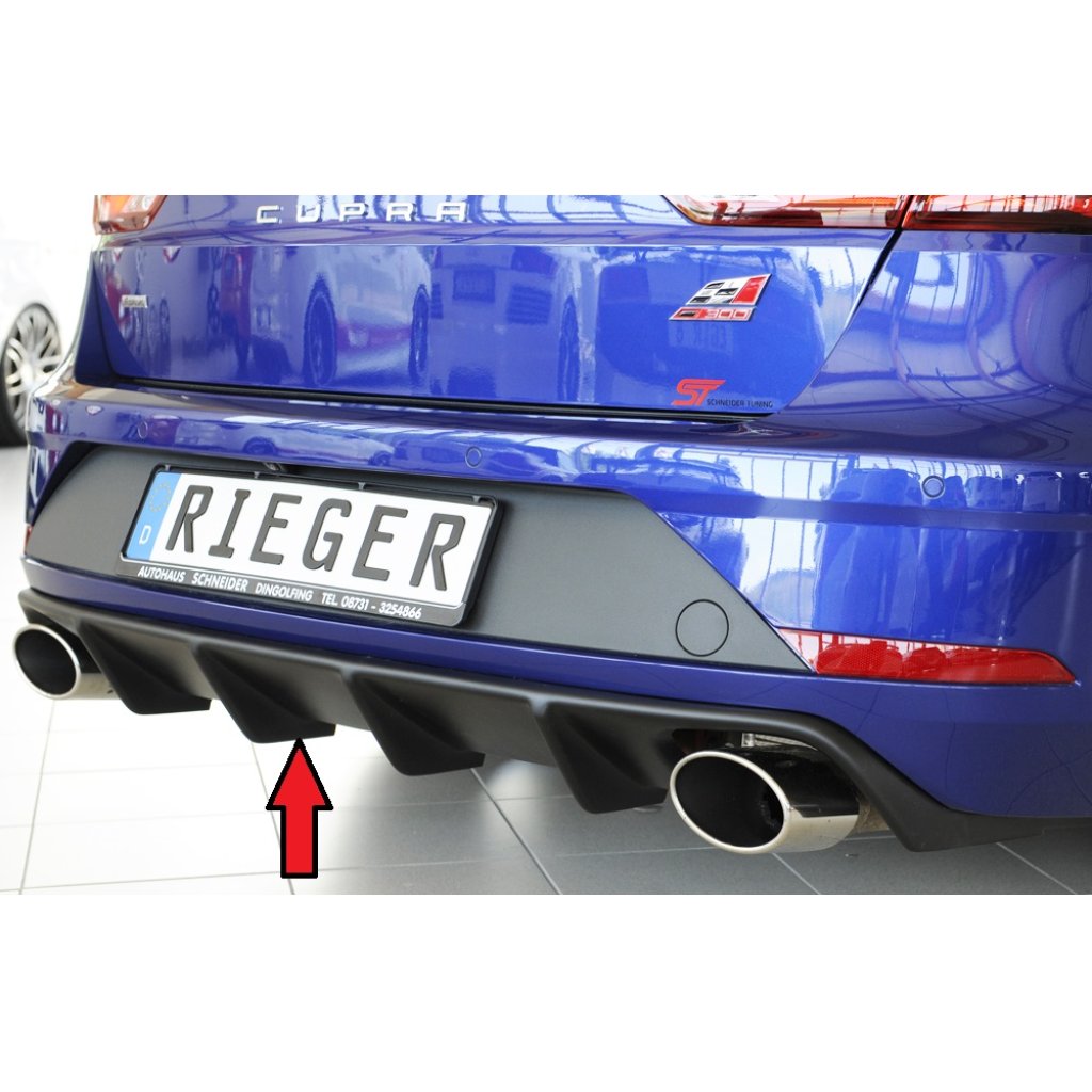Rieger vložka zadního nárazníku pro Seat Leon Cupra 5F 5-dvéř. (ST/Combi) po faceliftu, plast ABS bez povrchové úpravy