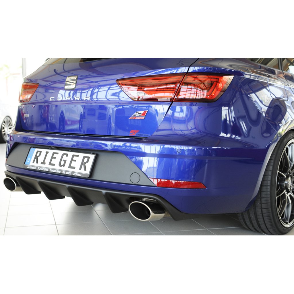 Rieger vložka zadního nárazníku pro Seat Leon Cupra 5F 5-dvéř. (ST/Combi) po faceliftu, plast ABS bez povrchové úpravy