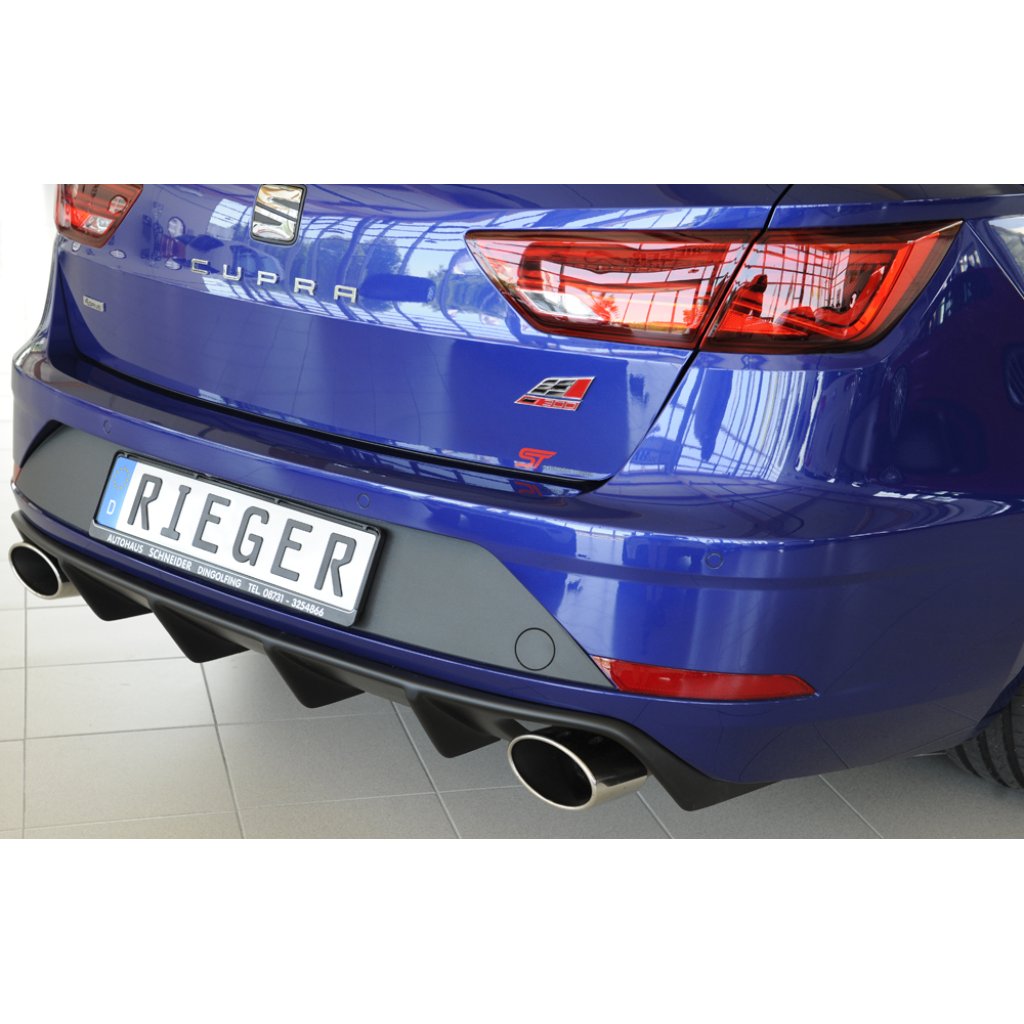Rieger vložka zadního nárazníku pro Seat Leon Cupra 5F 5-dvéř. (ST/Combi) po faceliftu, plast ABS bez povrchové úpravy