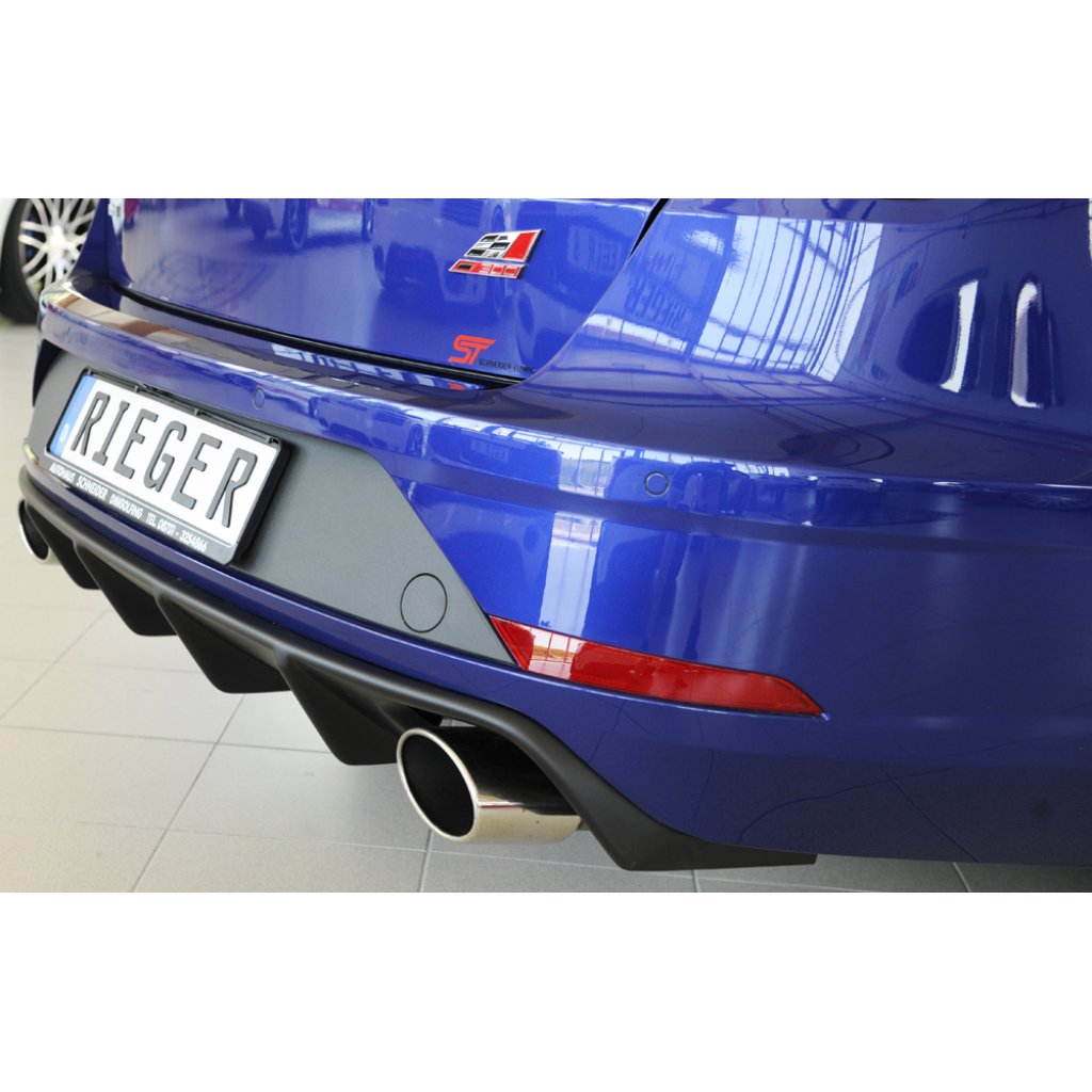 Rieger vložka zadního nárazníku pro Seat Leon Cupra 5F 5-dvéř. (ST/Combi) po faceliftu, plast ABS bez povrchové úpravy