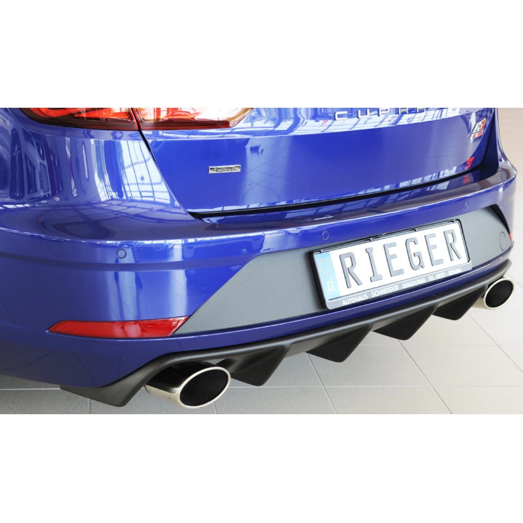 Rieger vložka zadního nárazníku pro Seat Leon Cupra 5F 5-dvéř. (ST/Combi) po faceliftu, plast ABS bez povrchové úpravy