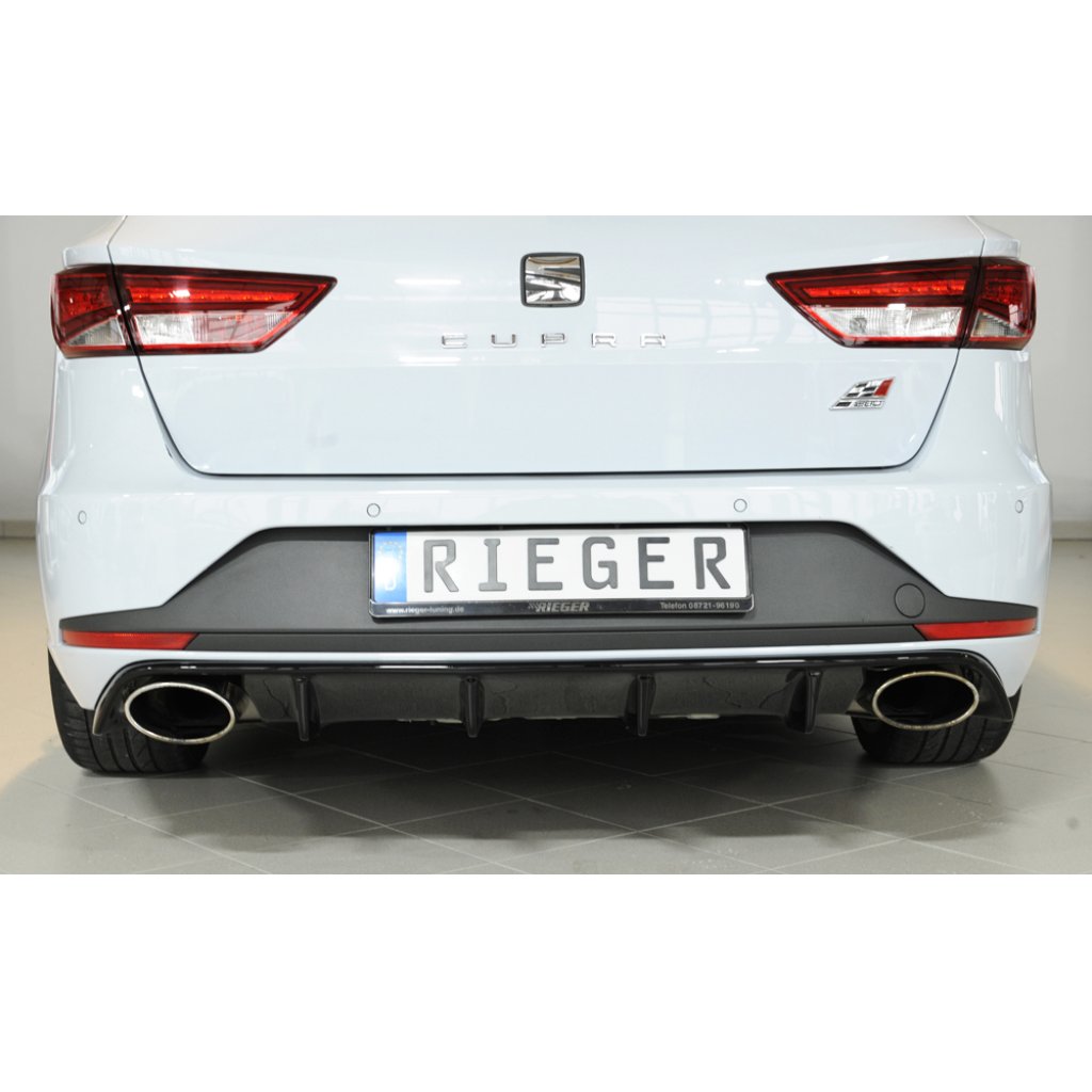 Rieger vložka zadního nárazníku pro Seat Leon Cupra 5F 5-dvéř. (ST/Combi) před faceliftem, plast ABS lakovaný do černé lesklé barvy