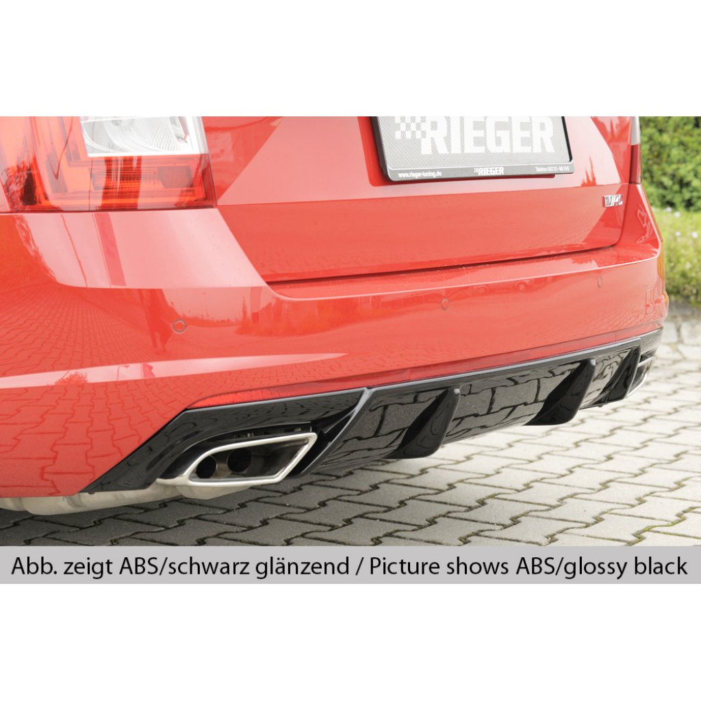 Rieger vložka zadního nárazníku pro Škoda Octavia RS 5E combi, sedan vč. faceliftu, plast ABS bez povrchové úpravy, pro vozy bez tažného zařízení