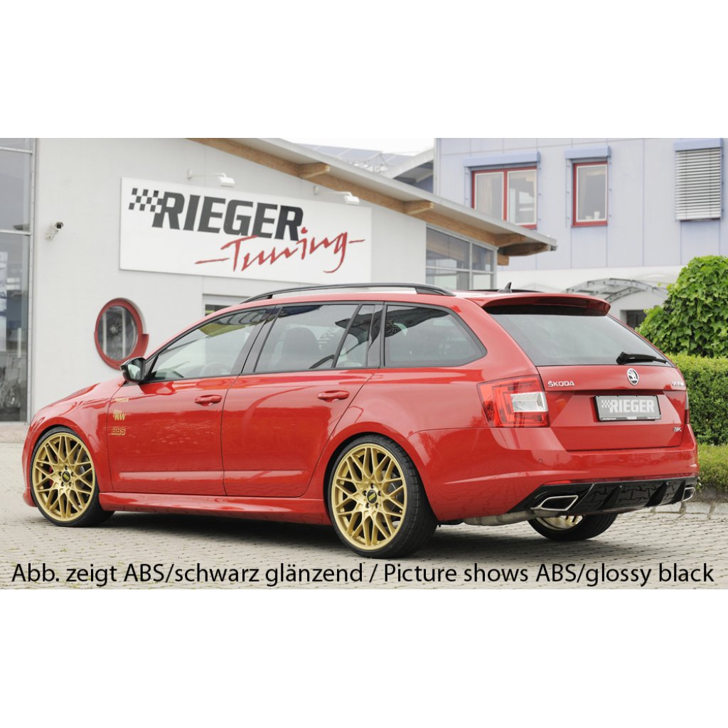 Rieger vložka zadního nárazníku pro Škoda Octavia RS 5E combi, sedan vč. faceliftu, plast ABS bez povrchové úpravy, pro vozy bez tažného zařízení