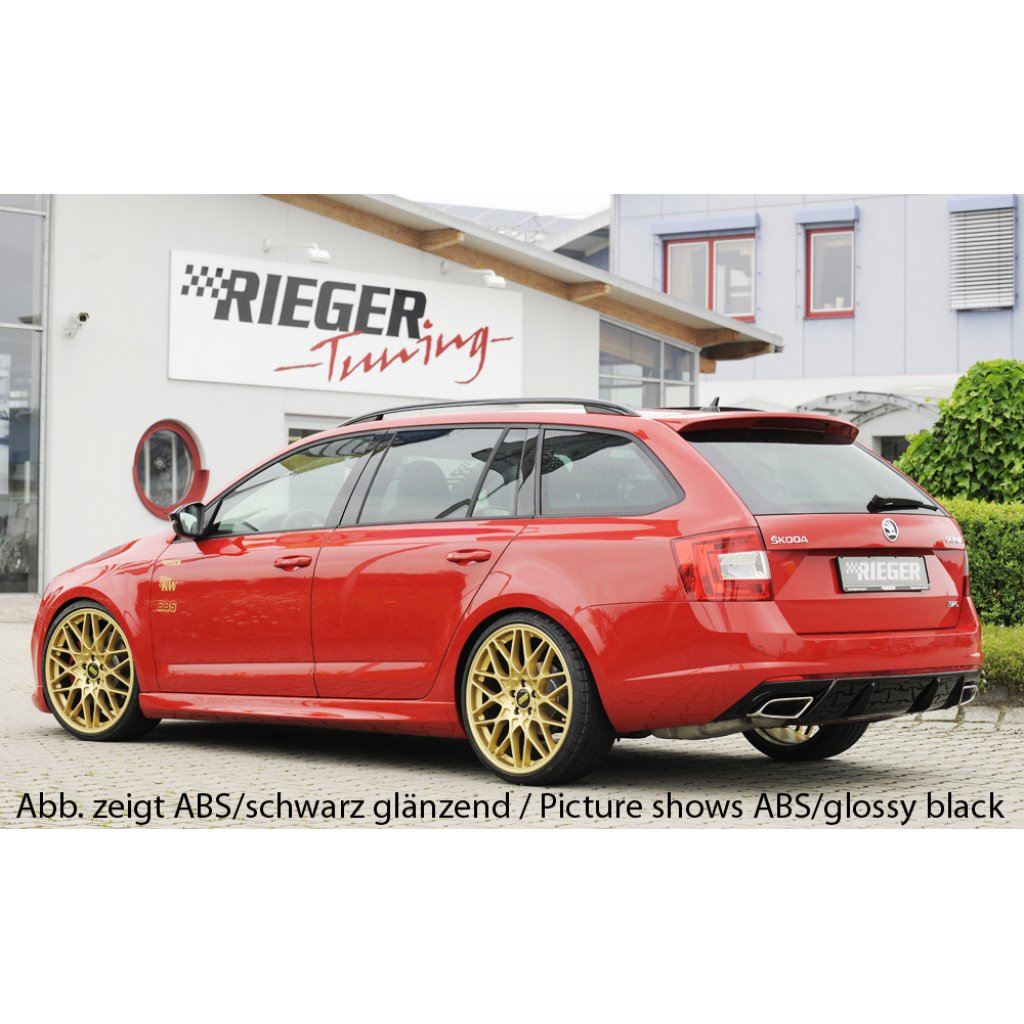 Rieger vložka zadního nárazníku pro Škoda Octavia RS 5E combi, sedan vč. faceliftu, plast ABS s povrchovou úpravou Carbon-Look, pro vozy bez tažného zařízení