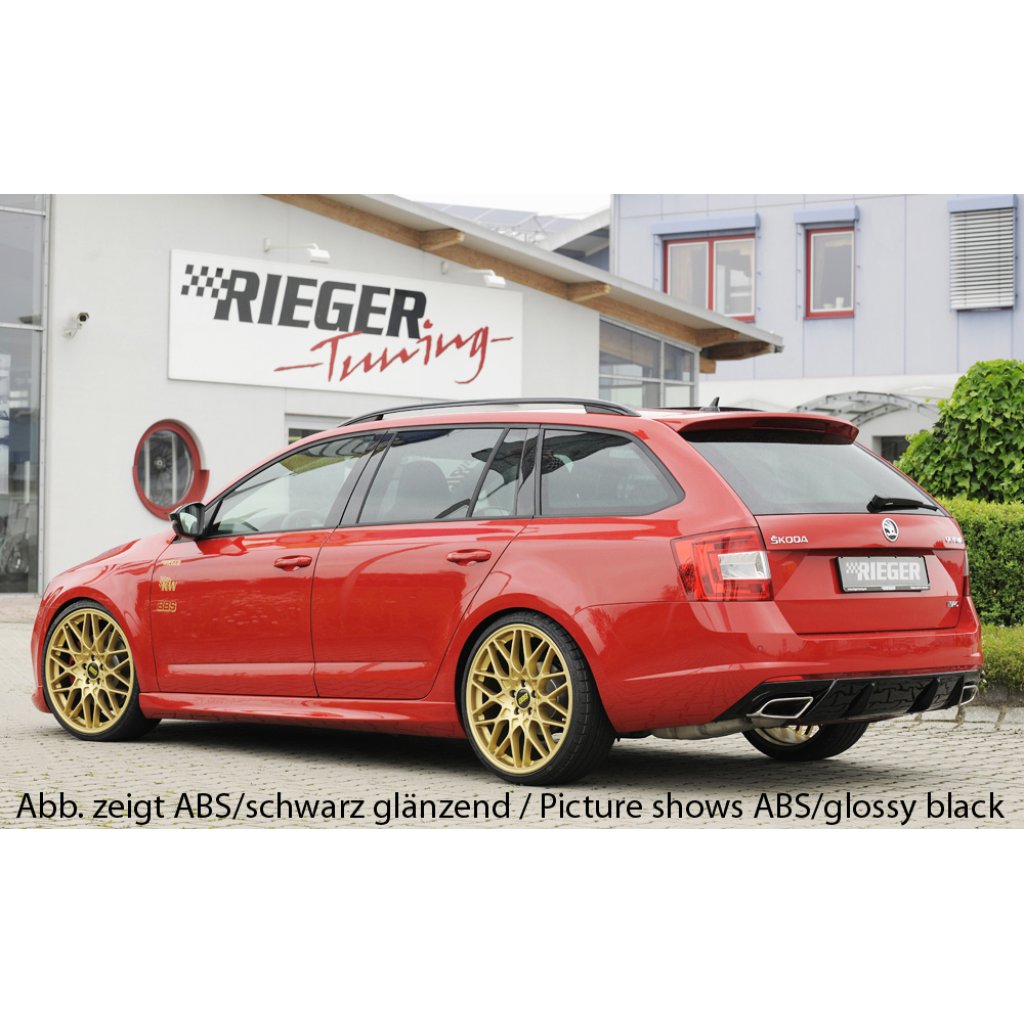 Rieger vložka zadního nárazníku pro Škoda Octavia RS 5E combi, sedan vč. faceliftu, plast ABS s povrchovou úpravou Carbon-Look, pro vozy s nasazovacím tažným zařízením