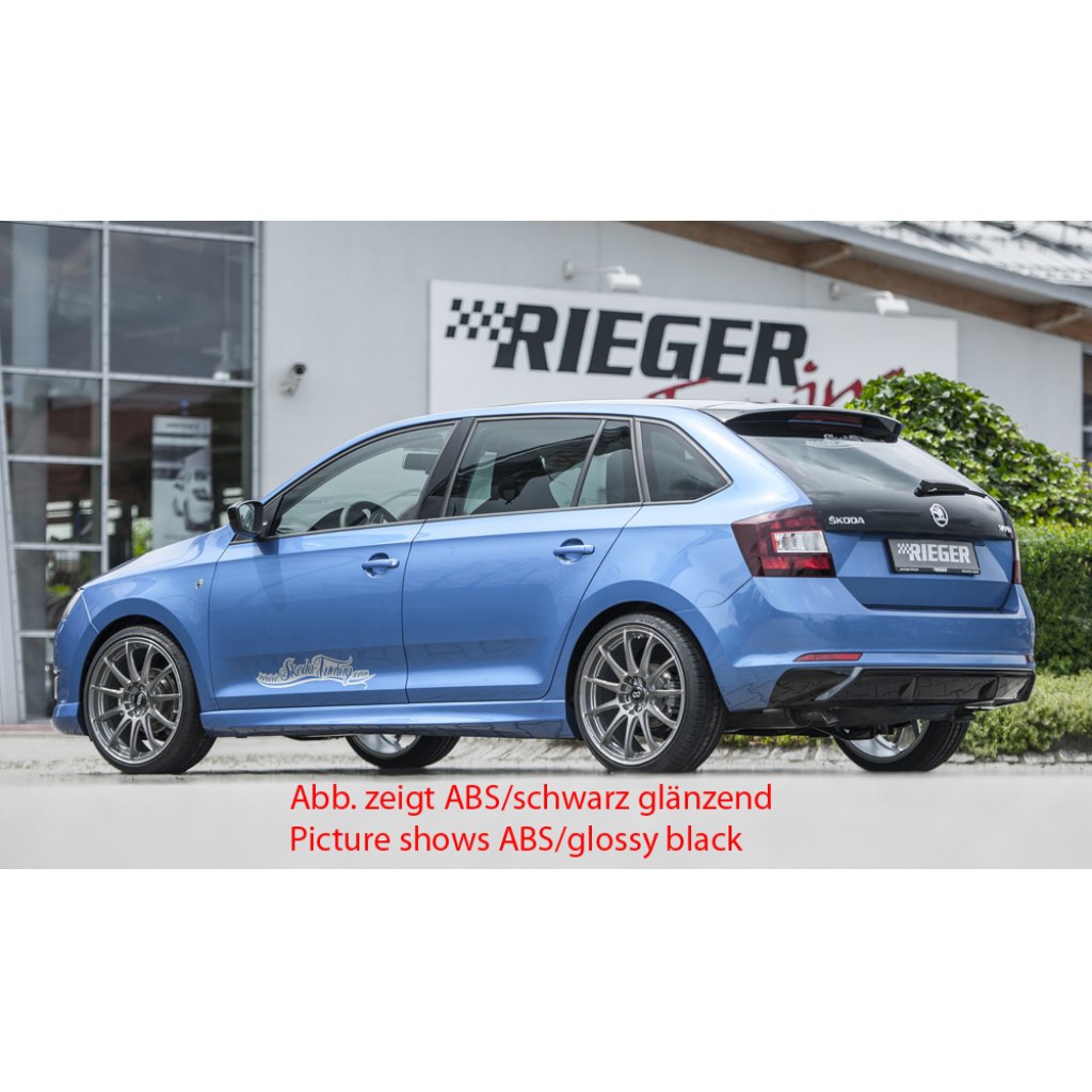 Rieger vložka zadního nárazníku pro Škoda Rapid NH spaceback vč. faceliftu, plast ABS s povrchovou úpravou Carbon-Look, pro vozy bez tažného zařízení