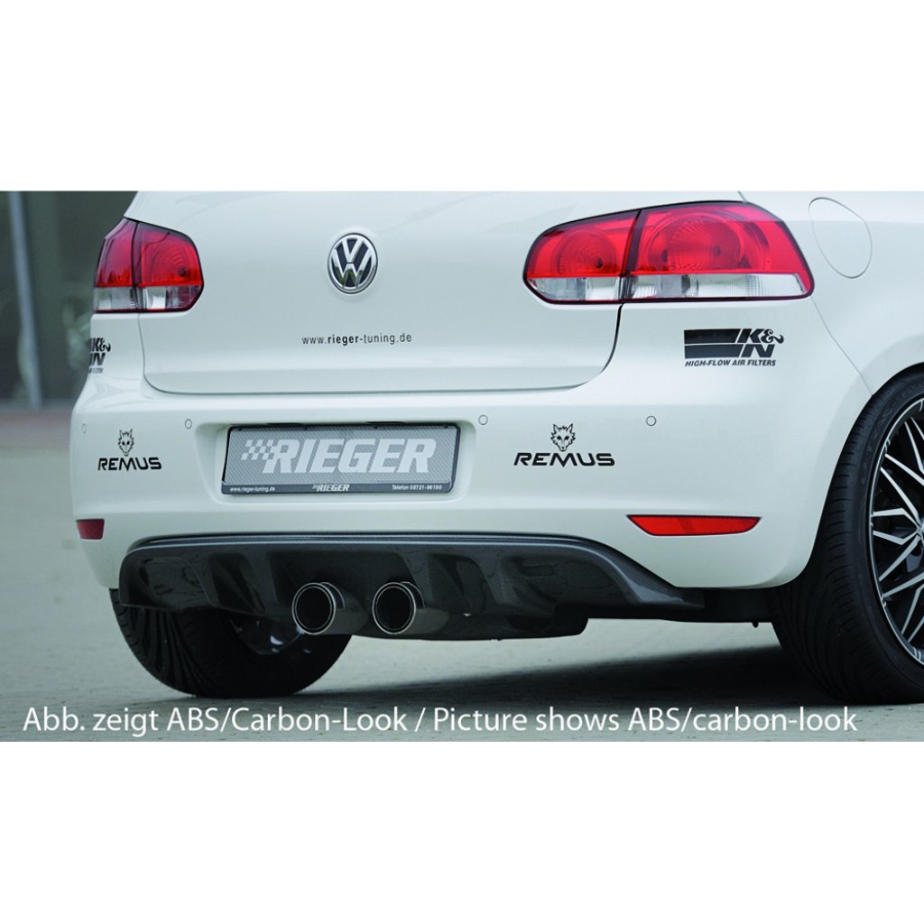 Rieger vložka zadního nárazníku pro Volkswagen Golf 6 3-dvéř., 5-dvéř., plast ABS lakovaný do černé lesklé barvy