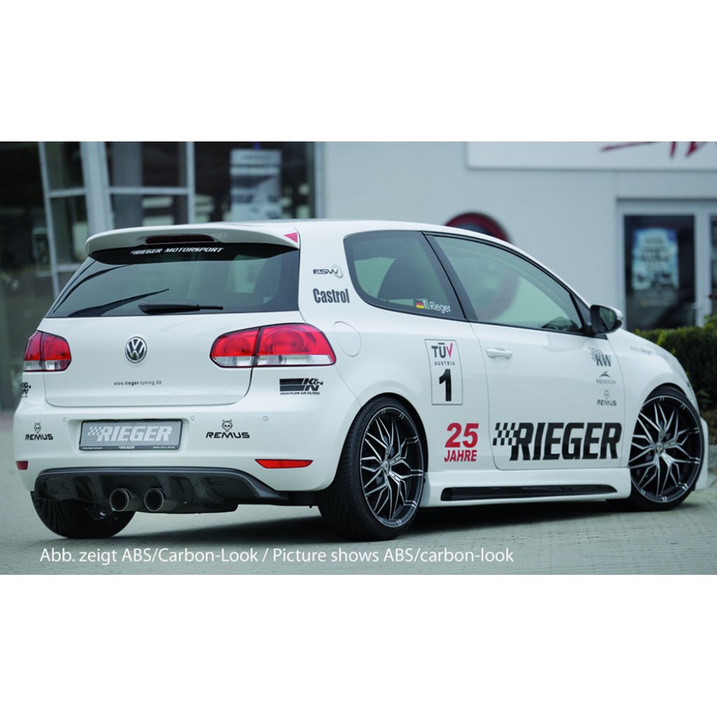Rieger vložka zadního nárazníku pro Volkswagen Golf 6 3-dvéř., 5-dvéř., plast ABS lakovaný do černé lesklé barvy