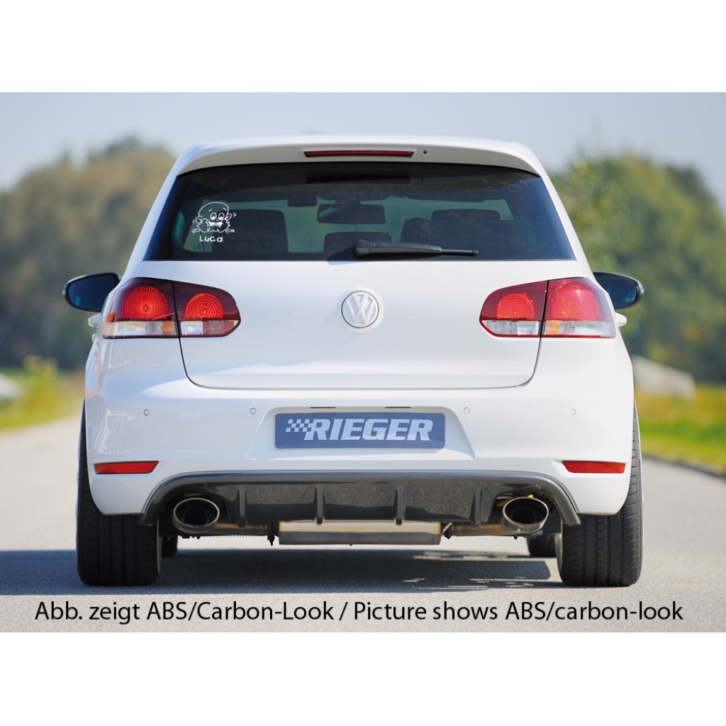 Rieger vložka zadního nárazníku pro Volkswagen Golf 6 GTD, GTI 3-dvéř., 5-dvéř., kabriolet, plast ABS lakovaný do černé lesklé barvy