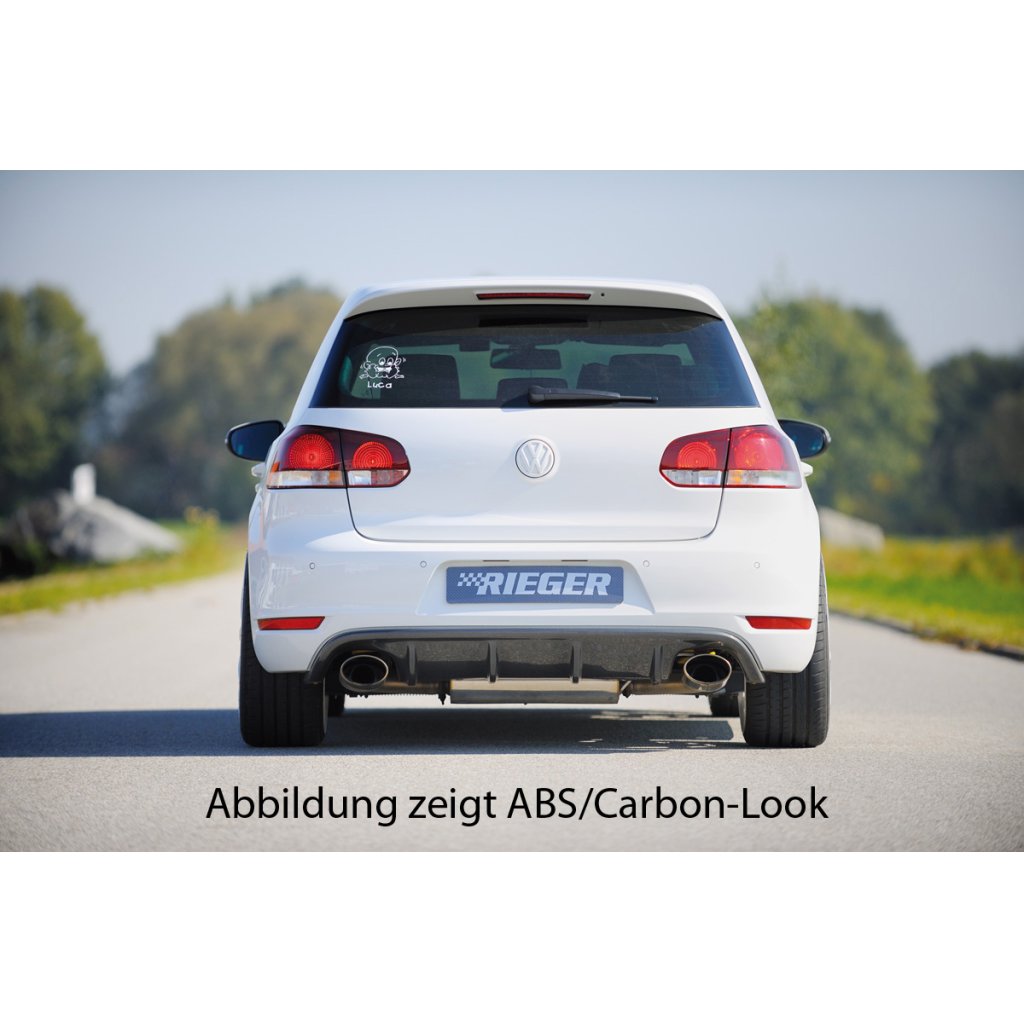 Rieger vložka zadního nárazníku pro Volkswagen Golf 6 GTD, GTI 3-dvéř., 5-dvéř., kabriolet, plast ABS lakovaný do černé lesklé barvy