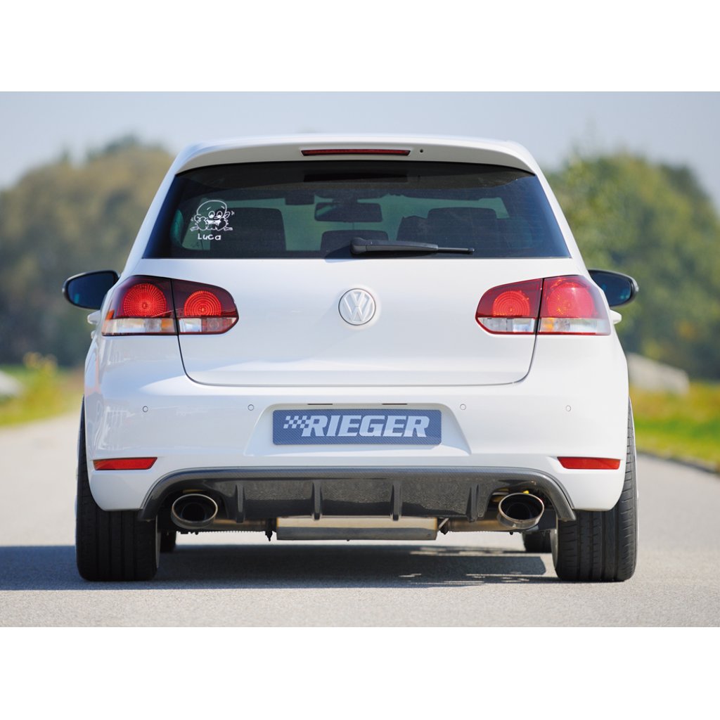 Rieger vložka zadního nárazníku pro Volkswagen Golf 6 GTD, GTI 3-dvéř., 5-dvéř., kabriolet, plast ABS s povrchovou úpravou Carbon-Look