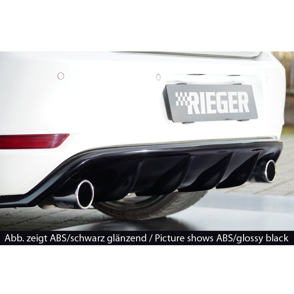 Rieger vložka zadního nárazníku pro Volkswagen Golf 6 GTI 3-dvéř., 5-dvéř., kabriolet, plast ABS s povrchovou úpravou Carbon-Look