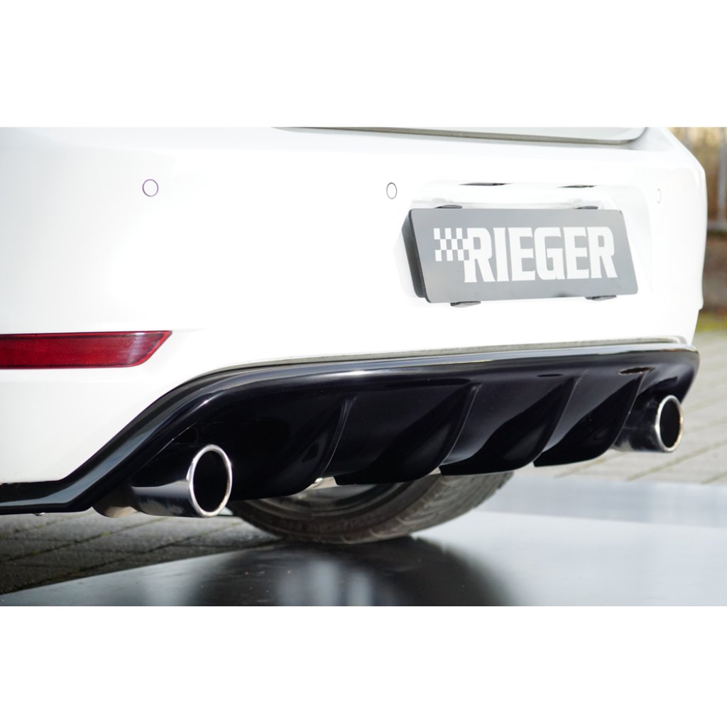 Rieger vložka zadního nárazníku pro Volkswagen Golf 6, plast ABS lakovaný do černé lesklé barvy