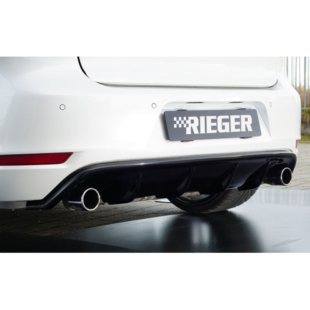 Rieger vložka zadního nárazníku pro Volkswagen Golf 6, plast ABS lakovaný do černé lesklé barvy