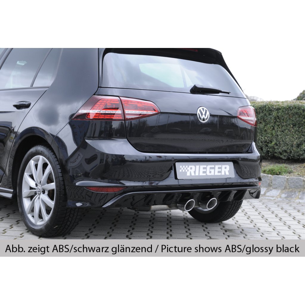 Rieger vložka zadního nárazníku pro Volkswagen Golf 7 3-dvéř., 5-dvéř. před faceliftem, plast ABS s povrchovou úpravou Carbon-Look