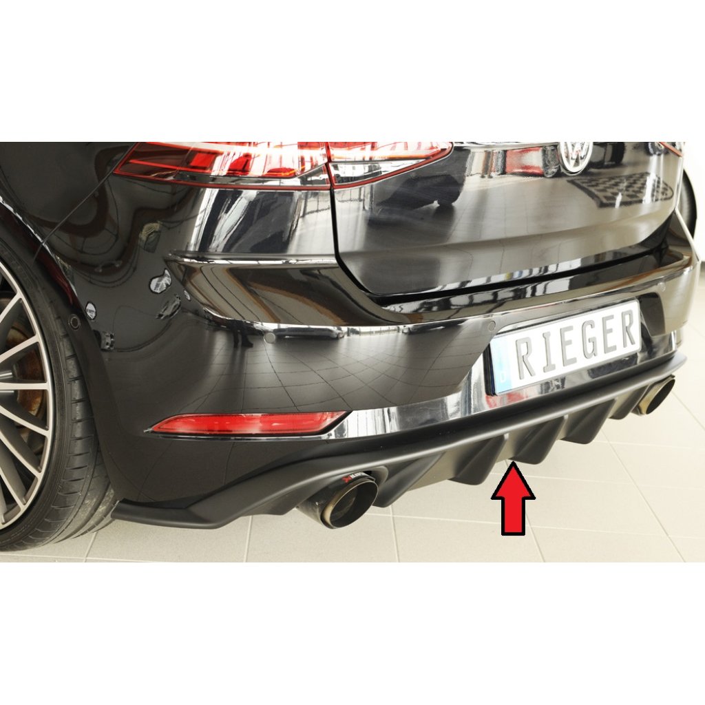 Rieger vložka zadního nárazníku pro Volkswagen Golf 7 GTI 3-dvéř., 5-dvéř. po faceliftu, plast ABS bez povrchové úpravy