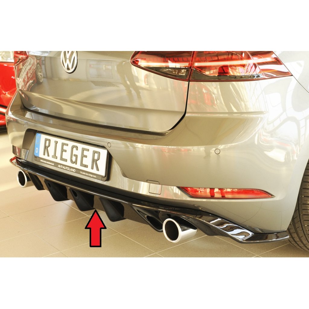 Rieger vložka zadního nárazníku pro Volkswagen Golf 7 GTI 3-dvéř., 5-dvéř. po faceliftu, plast ABS lakovaný do černé lesklé barvy