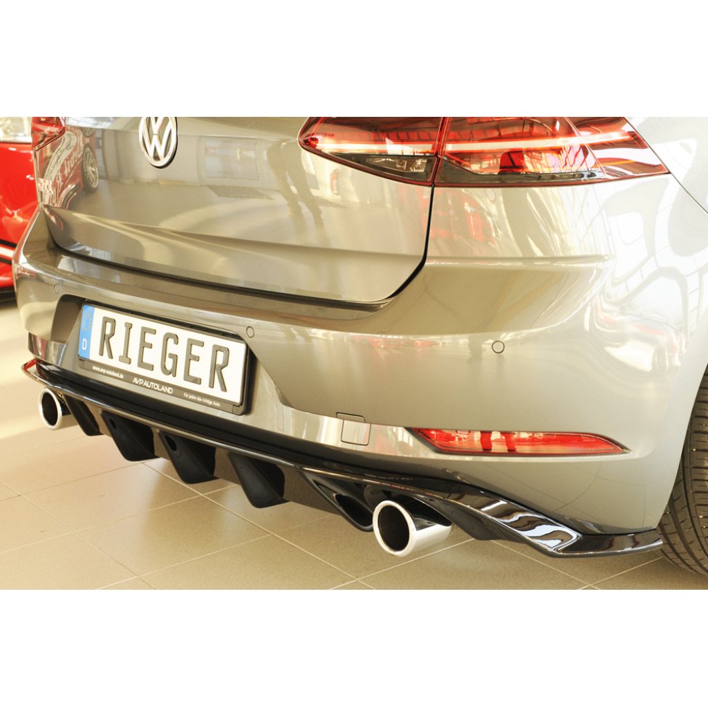 Rieger vložka zadního nárazníku pro Volkswagen Golf 7 GTI 3-dvéř., 5-dvéř. po faceliftu, plast ABS lakovaný do černé lesklé barvy