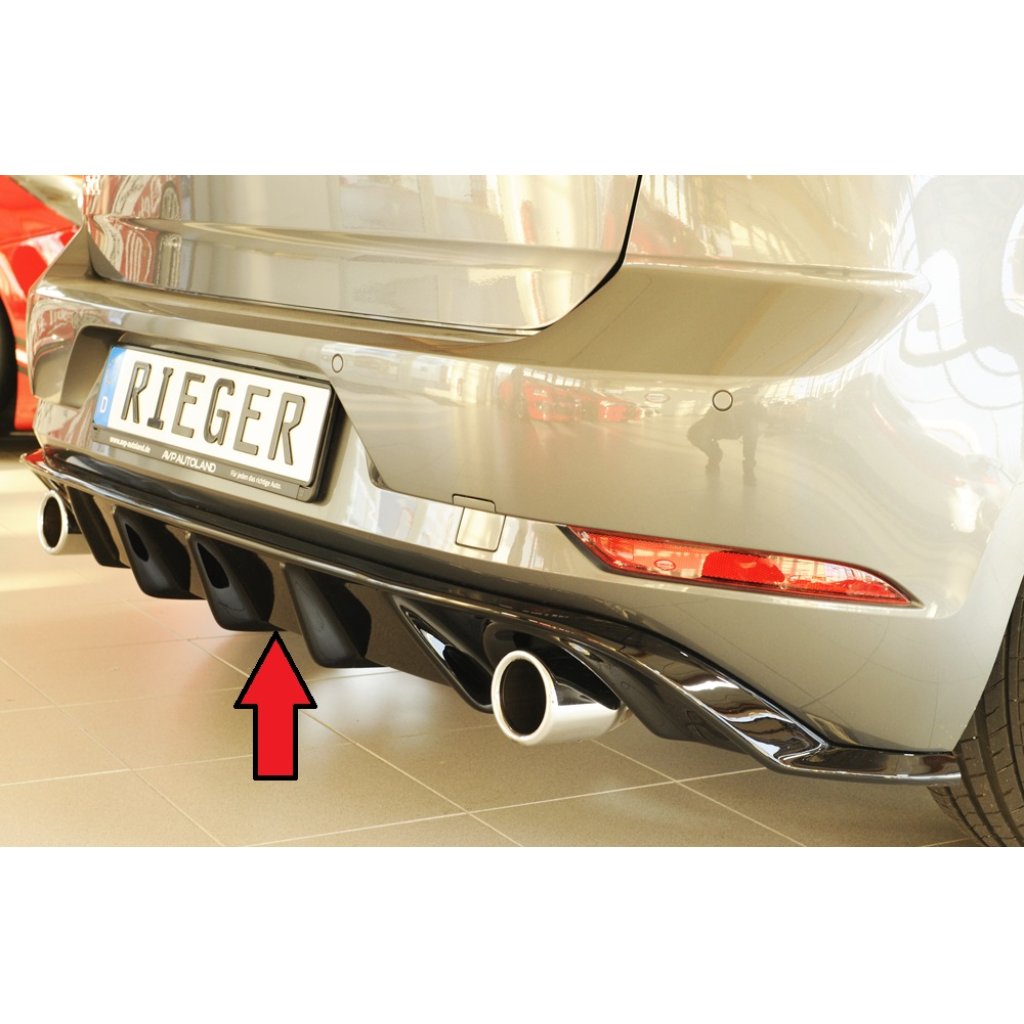 Rieger vložka zadního nárazníku pro Volkswagen Golf 7 GTI 3-dvéř., 5-dvéř. po faceliftu, plast ABS lakovaný do černé lesklé barvy