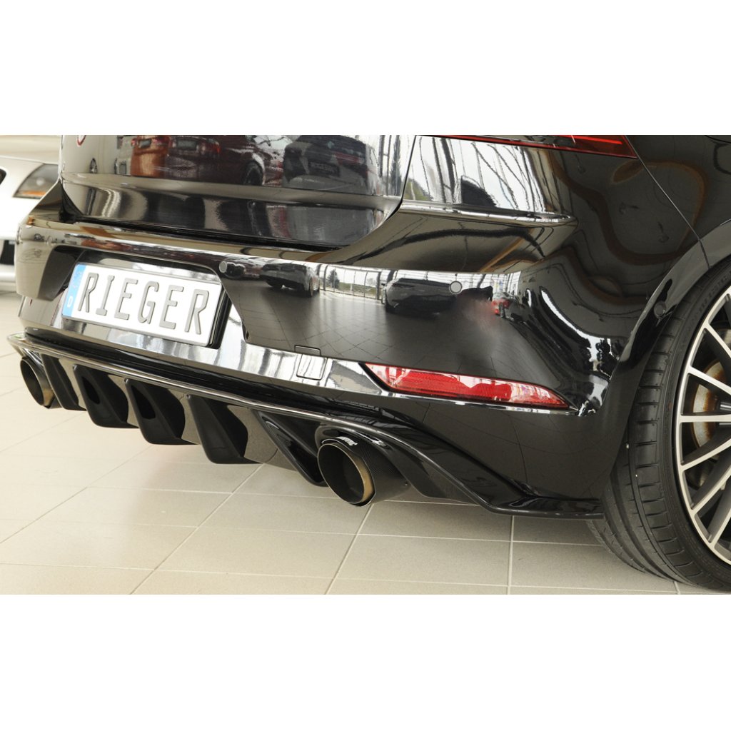 Rieger vložka zadního nárazníku pro Volkswagen Golf 7 GTI 3-dvéř., 5-dvéř. po faceliftu, plast ABS lakovaný do černé lesklé barvy