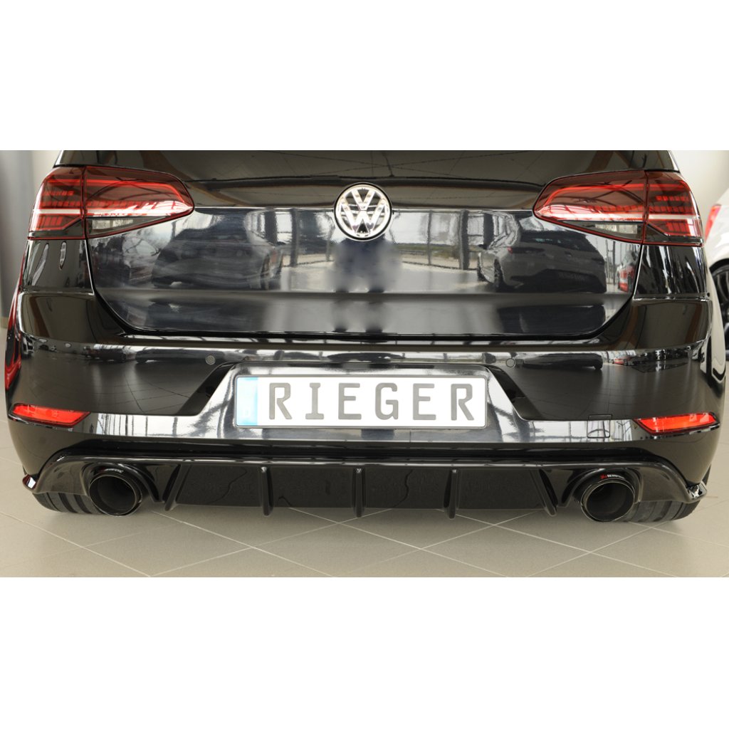 Rieger vložka zadního nárazníku pro Volkswagen Golf 7 GTI 3-dvéř., 5-dvéř. po faceliftu, plast ABS lakovaný do černé lesklé barvy