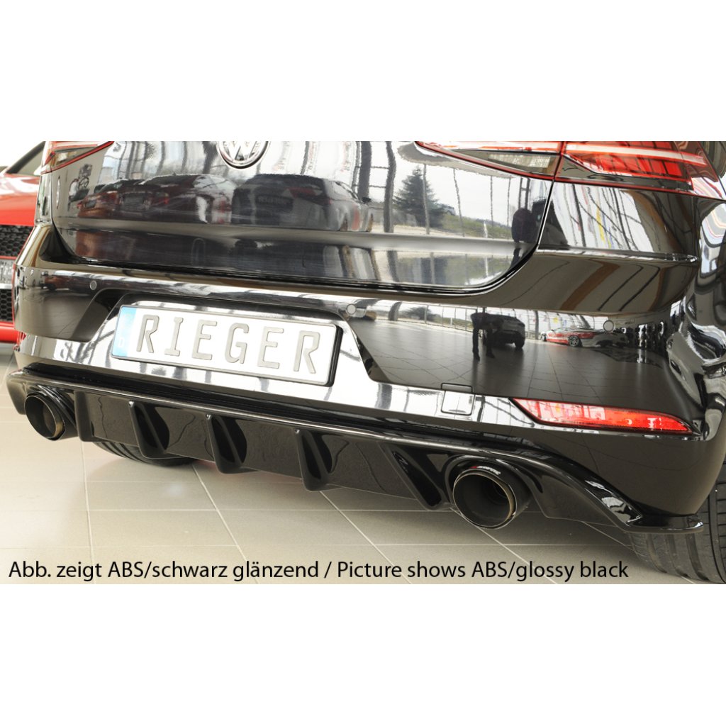 Rieger vložka zadního nárazníku pro Volkswagen Golf 7 GTI 3-dvéř., 5-dvéř. po faceliftu, plast ABS s povrchovou úpravou Carbon-Look