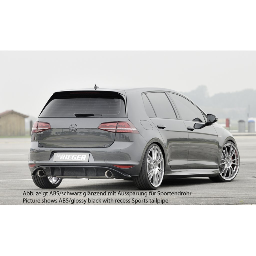 Rieger vložka zadního nárazníku pro Volkswagen Golf 7 GTI 3-dvéř., 5-dvéř. před faceliftem, plast ABS lakovaný do černé lesklé barvy