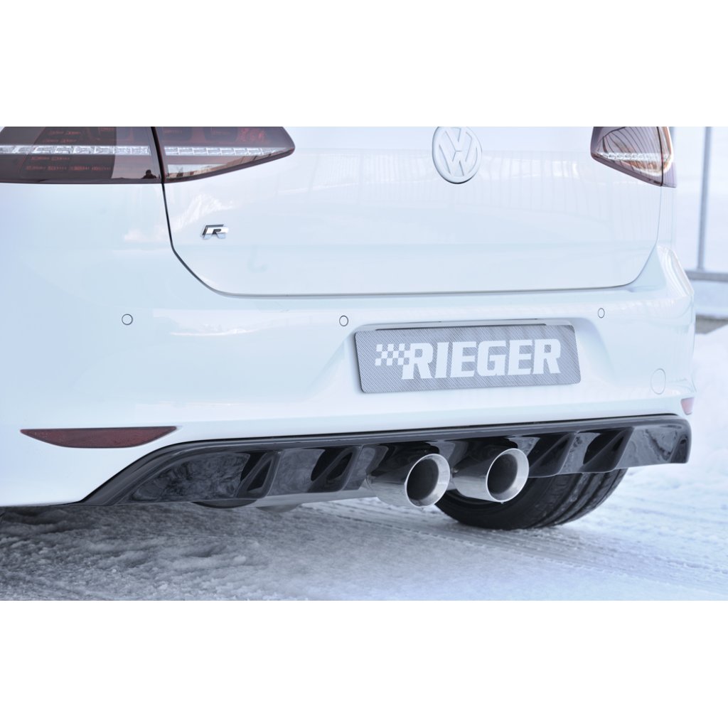 Rieger vložka zadního nárazníku pro Volkswagen Golf 7 R 3-dvéř., 5-dvéř. před faceliftem, plast ABS lakovaný do černé lesklé barvy
