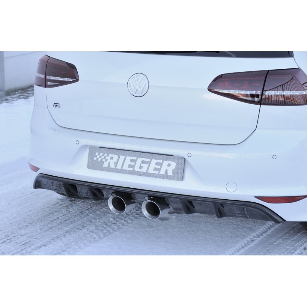 Rieger vložka zadního nárazníku pro Volkswagen Golf 7 R 3-dvéř., 5-dvéř. před faceliftem, plast ABS lakovaný do černé lesklé barvy