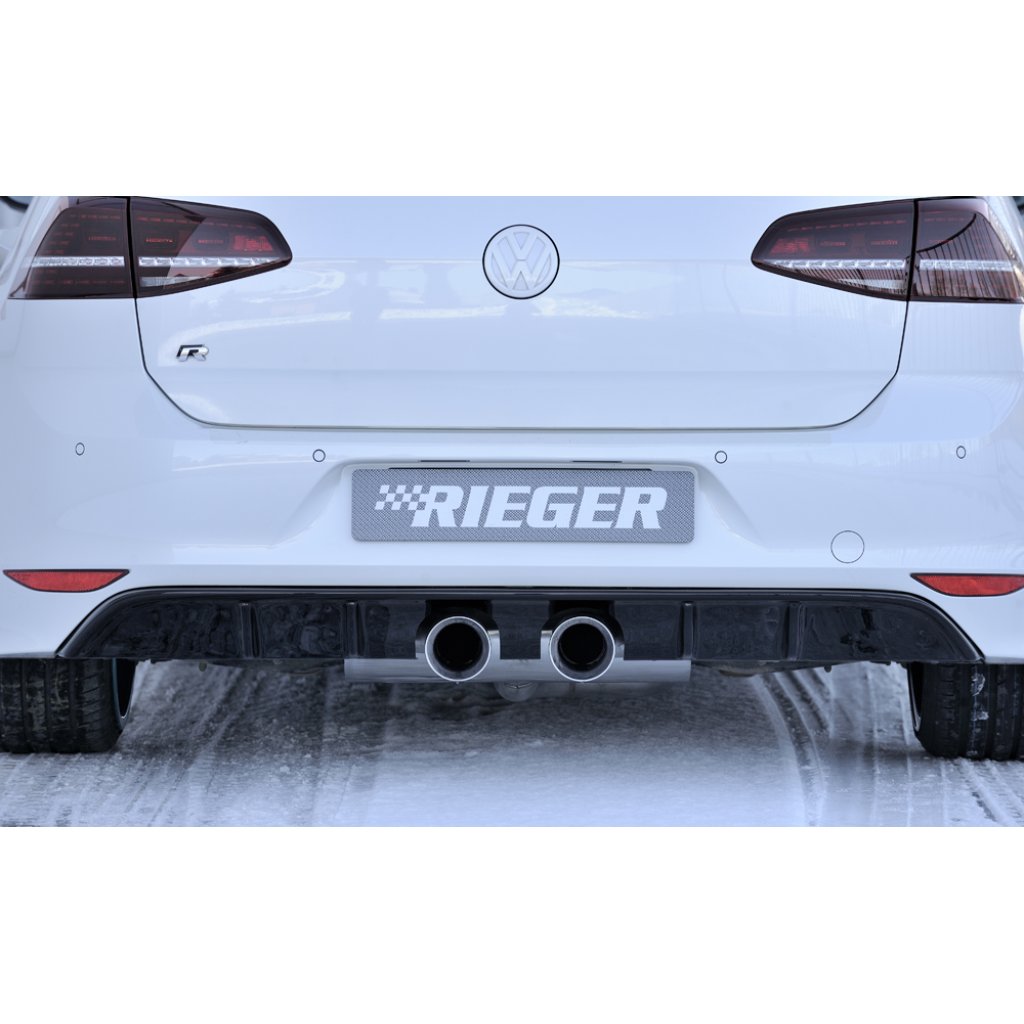 Rieger vložka zadního nárazníku pro Volkswagen Golf 7 R 3-dvéř., 5-dvéř. před faceliftem, plast ABS lakovaný do černé lesklé barvy