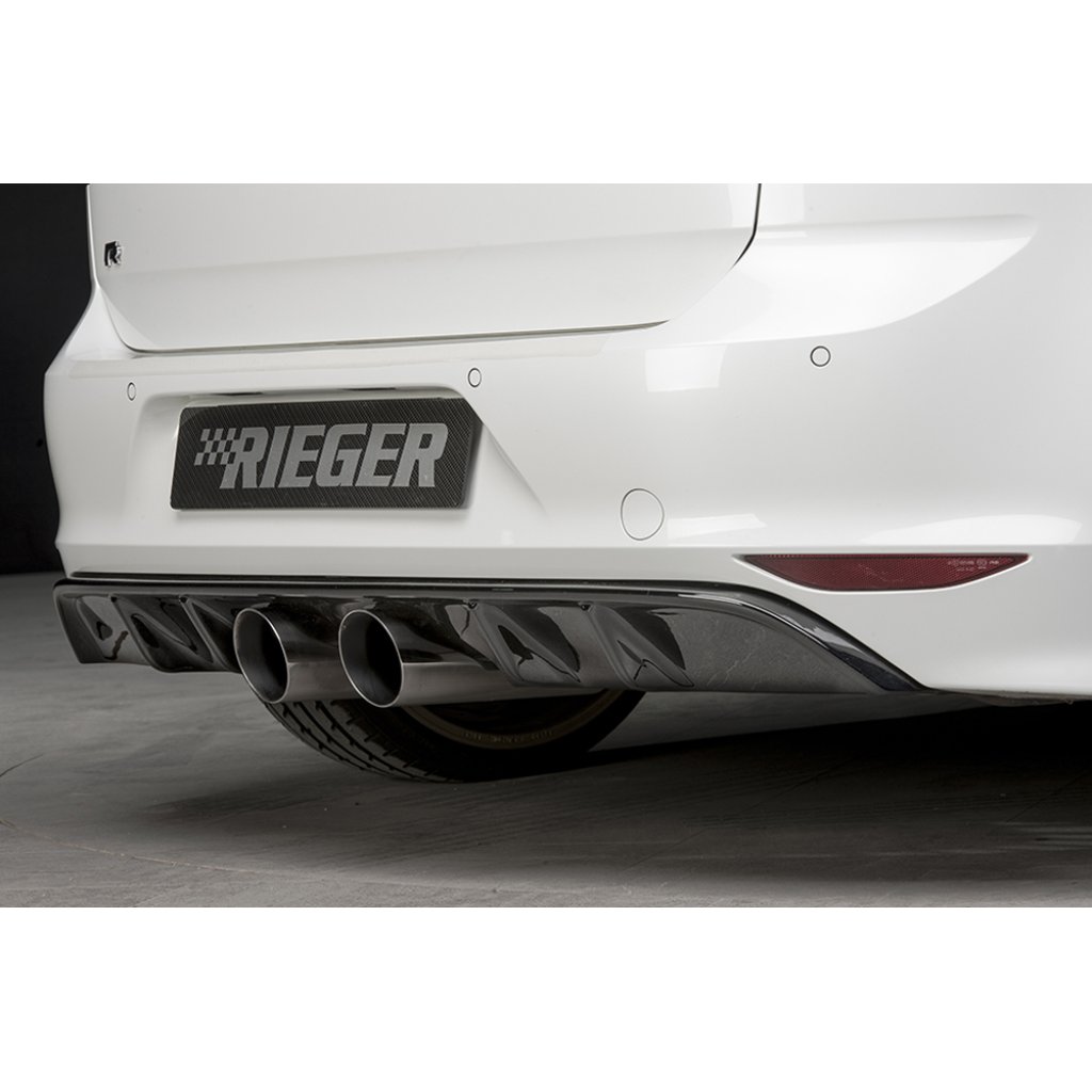 Rieger vložka zadního nárazníku pro Volkswagen Golf 7 R 3-dvéř., 5-dvéř. před faceliftem, plast ABS lakovaný do černé lesklé barvy