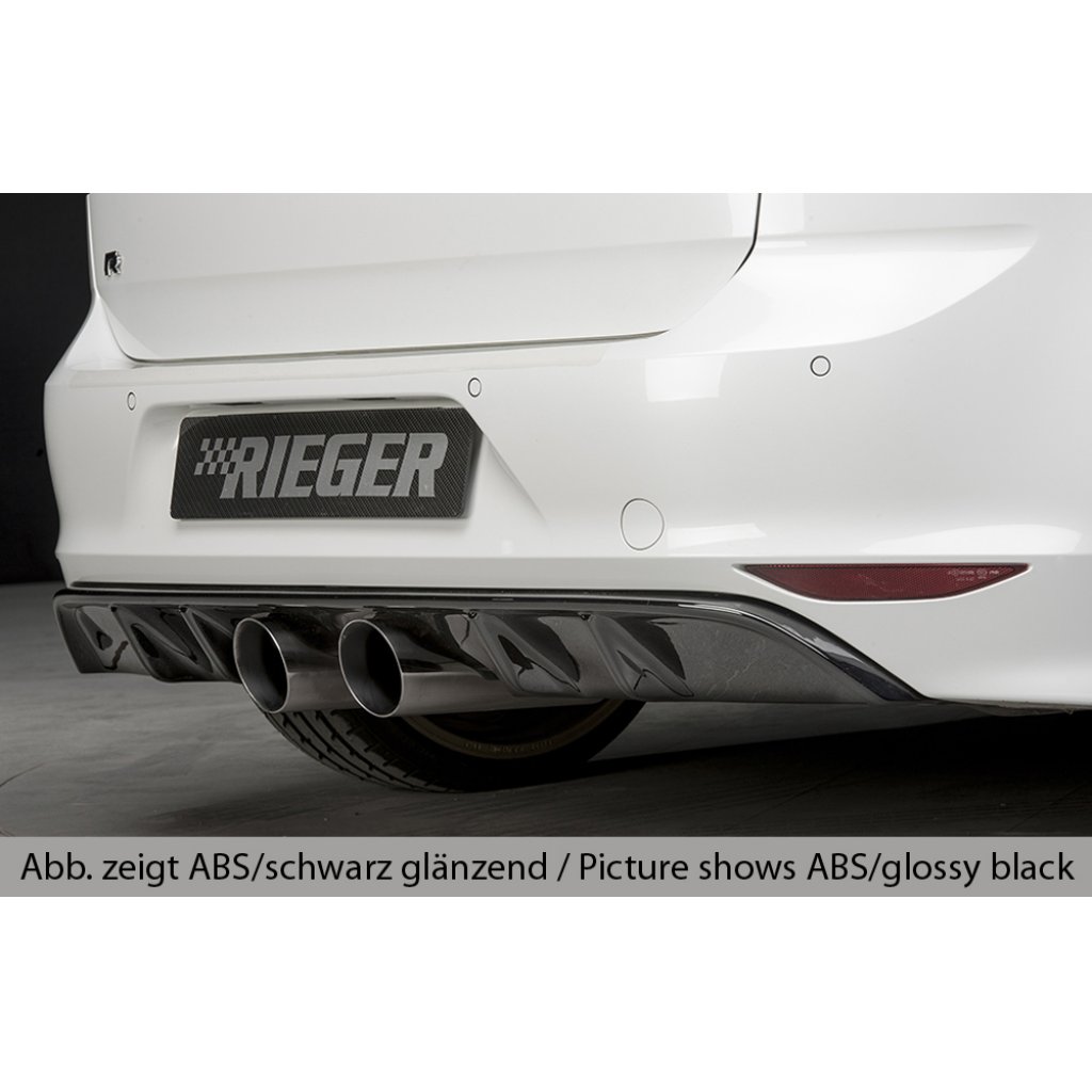 Rieger vložka zadního nárazníku pro Volkswagen Golf 7 R 3-dvéř., 5-dvéř. před faceliftem, plast ABS s povrchovou úpravou Carbon-Look