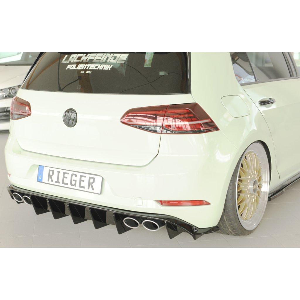 Rieger vložka zadního nárazníku pro Volkswagen Golf 7 R 5-dvéř., plast ABS lakovaný do černé lesklé barvy