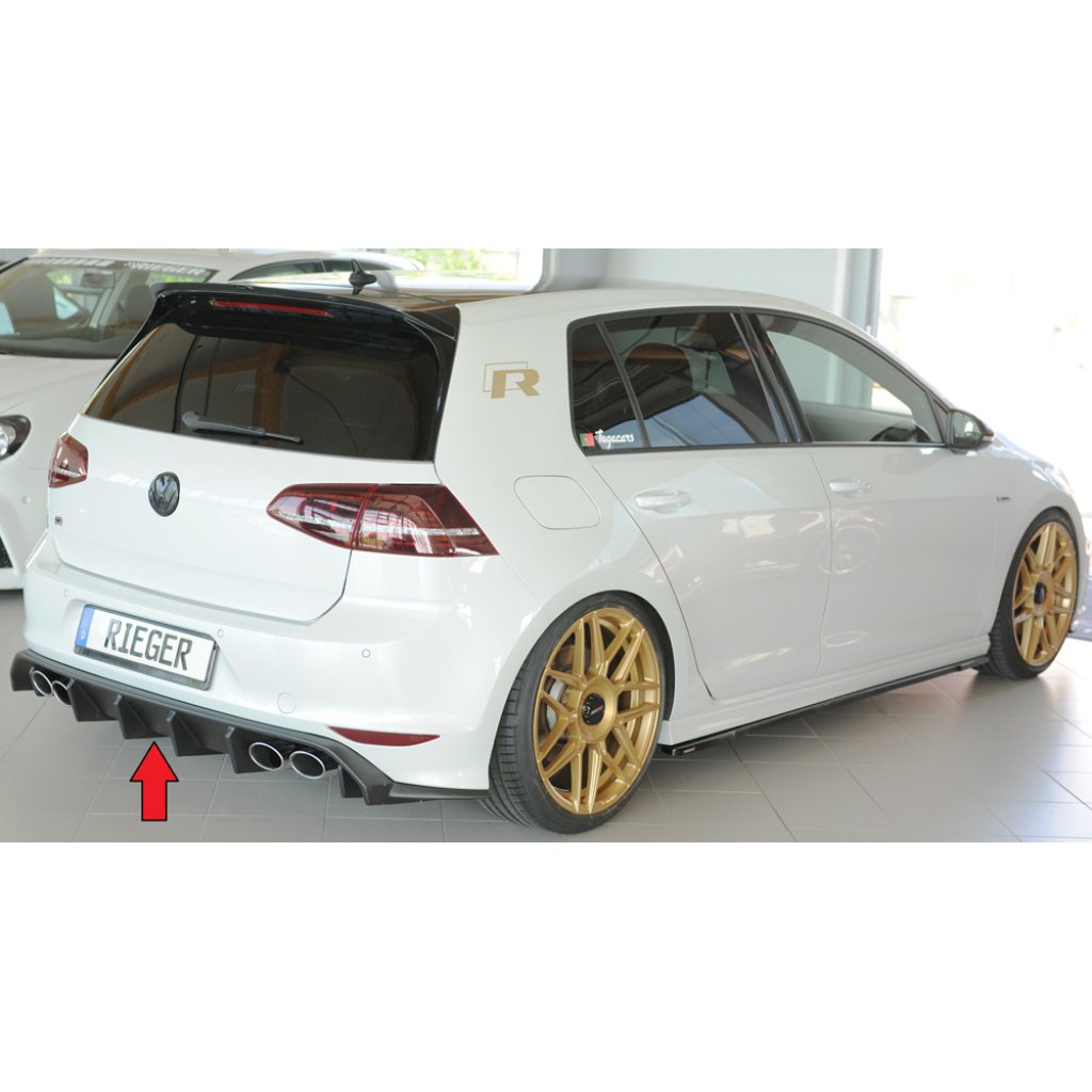 Rieger vložka zadního nárazníku pro Volkswagen Golf 7 R-Line 3-dvéř., plast ABS lakovaný do černé lesklé barvy
