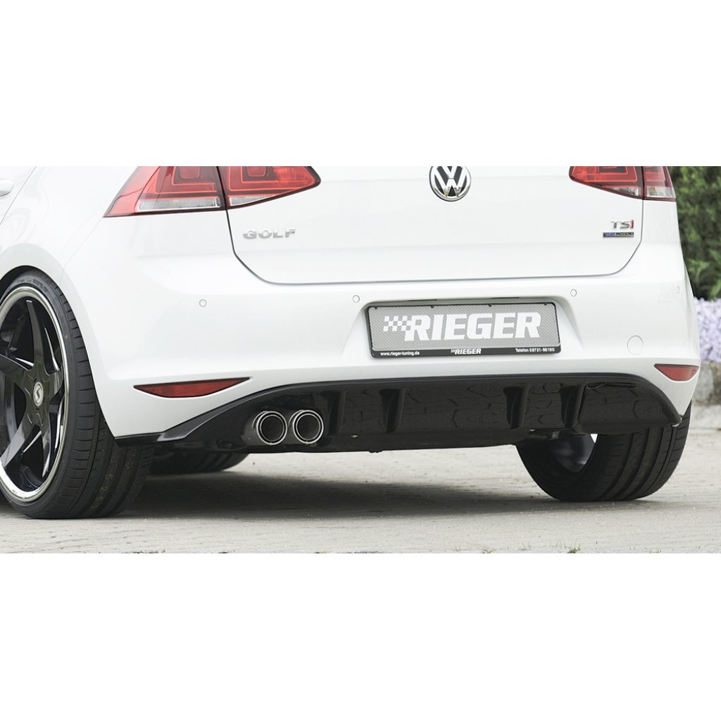 Rieger vložka zadního nárazníku pro Volkswagen Golf 7 vč. GTD 3-dvéř., 5-dvéř. před faceliftem, plast ABS lakovaný do černé lesklé barvy