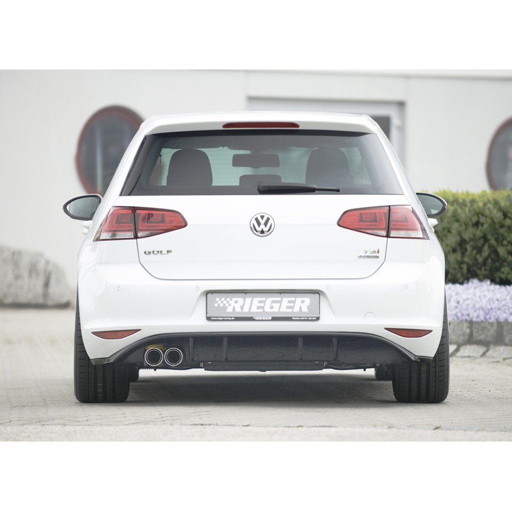Rieger vložka zadního nárazníku pro Volkswagen Golf 7 vč. GTD 3-dvéř., 5-dvéř. před faceliftem, plast ABS lakovaný do černé lesklé barvy