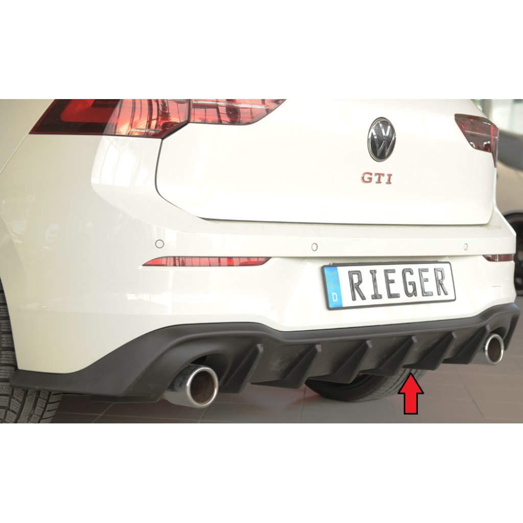 Rieger vložka zadního nárazníku pro Volkswagen Golf 8 GTI 5-dvéř., plast ABS bez povrchové úpravy