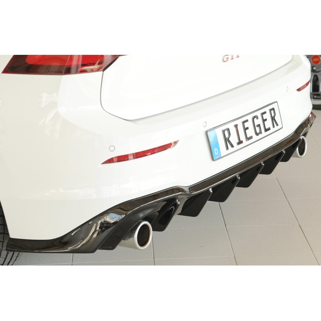 Rieger vložka zadního nárazníku pro Volkswagen Golf 8 GTI 5-dvéř., plast ABS lakovaný do černé lesklé barvy