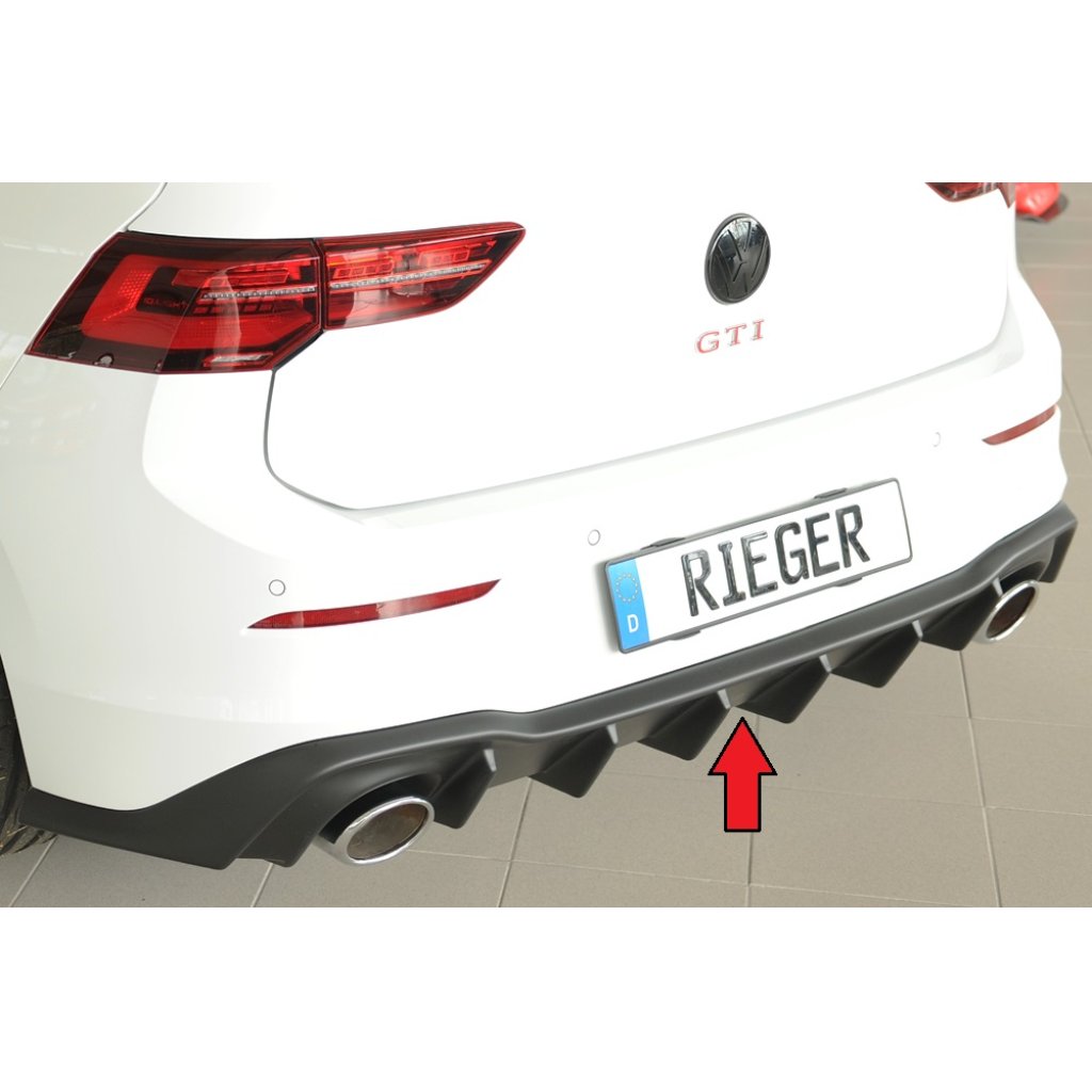 Rieger vložka zadního nárazníku pro Volkswagen Golf 8 GTI Clubsport 5-dvéř., plast ABS bez povrchové úpravy