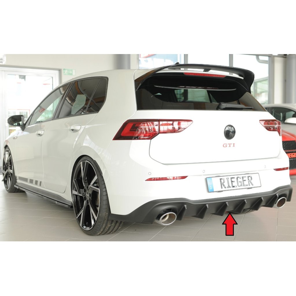 Rieger vložka zadního nárazníku pro Volkswagen Golf 8 GTI Clubsport 5-dvéř., plast ABS bez povrchové úpravy