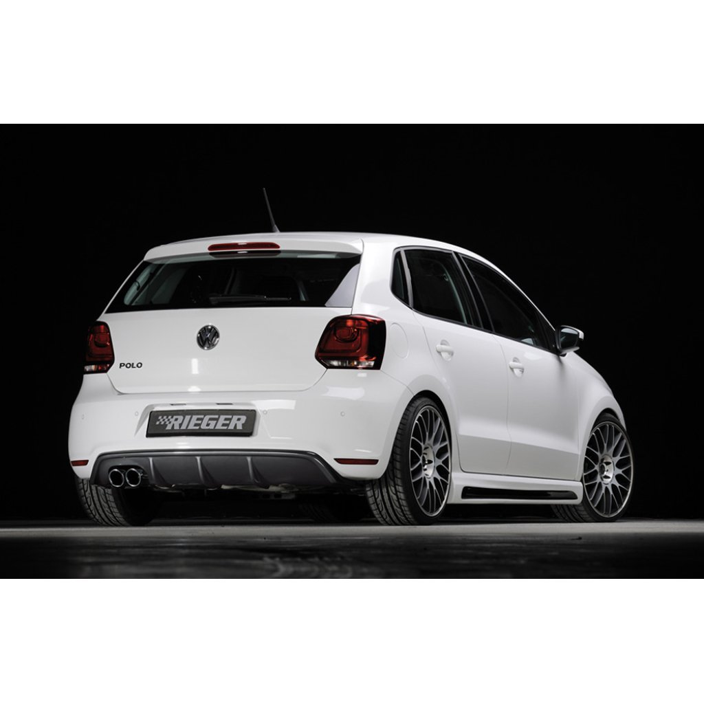 Rieger vložka zadního nárazníku pro Volkswagen Polo 6 GTI 3-dvéř., 5-dvéř. před faceliftem, plast ABS s povrchovou úpravou Carbon-Look