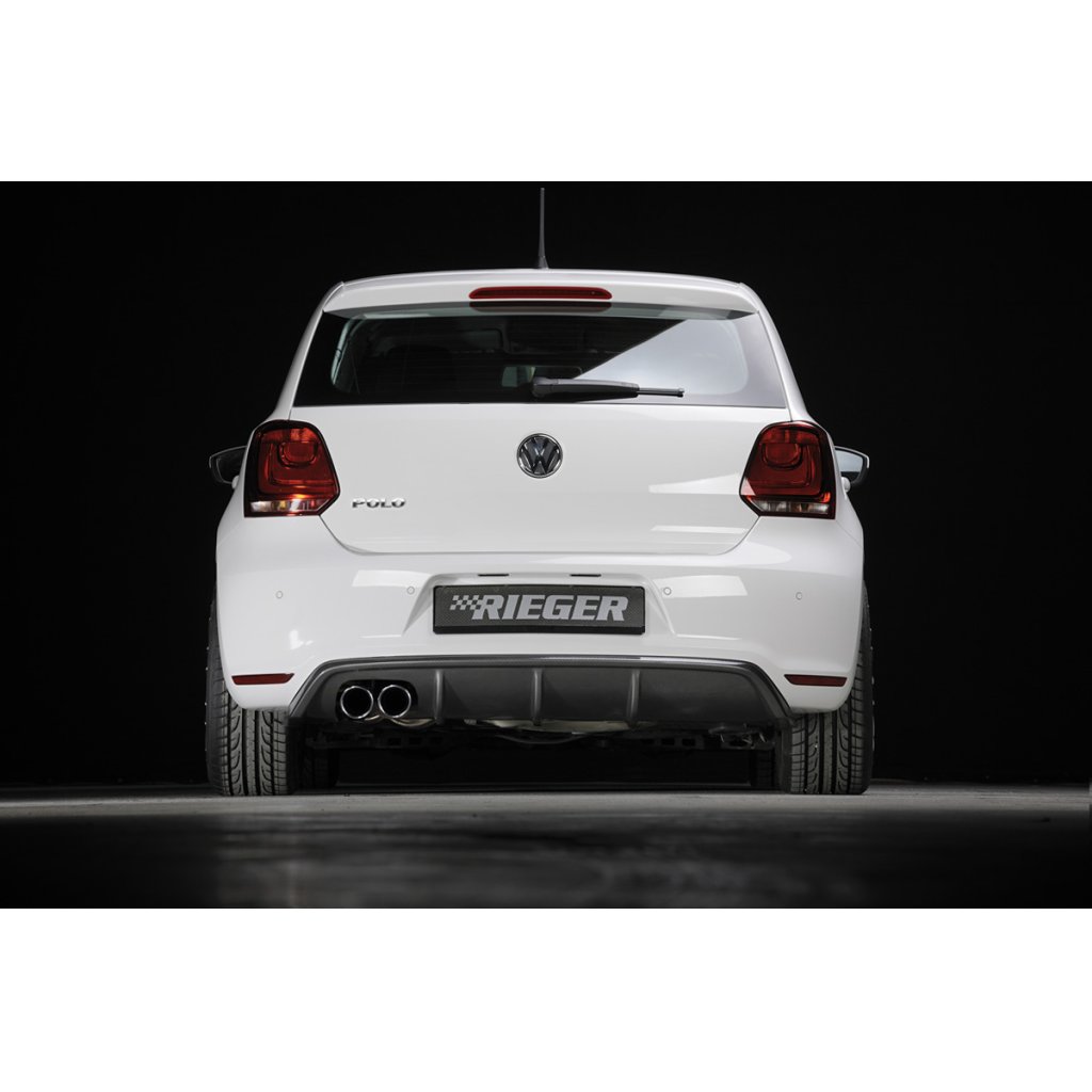 Rieger vložka zadního nárazníku pro Volkswagen Polo 6 GTI 3-dvéř., 5-dvéř. před faceliftem, plast ABS s povrchovou úpravou Carbon-Look