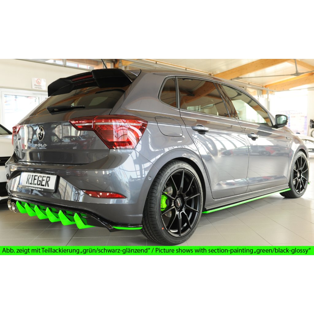 Rieger vložka zadního nárazníku pro Volkswagen Polo AW 5-dvéř., plast ABS bez povrchové úpravy, GTI, r.v. 06/2017-05/2021