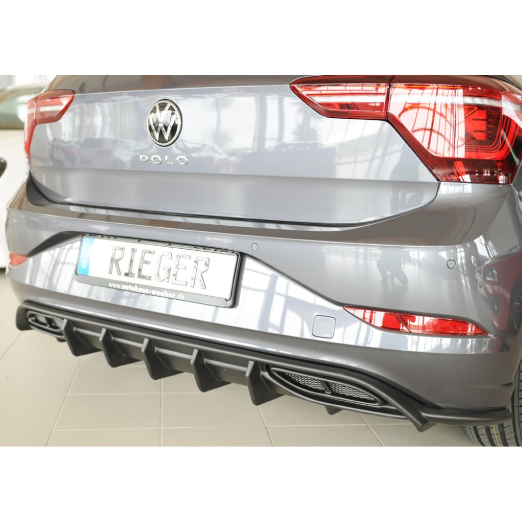 Rieger vložka zadního nárazníku pro Volkswagen Polo AW 5-dvéř., plast ABS bez povrchové úpravy, R-Line, r.v. 06/2021-