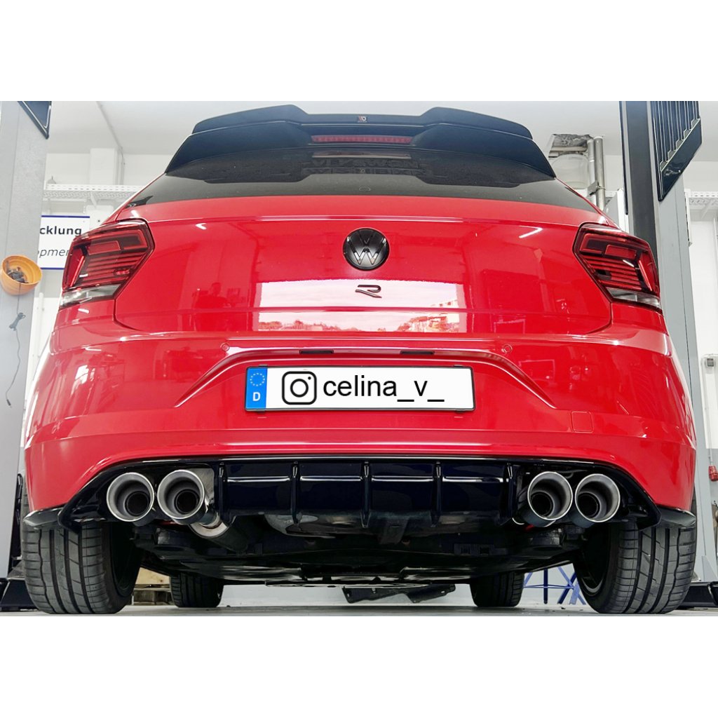 Rieger vložka zadního nárazníku pro Volkswagen Polo AW 5-dvéř., plast ABS lakovaný do černé lesklé barvy