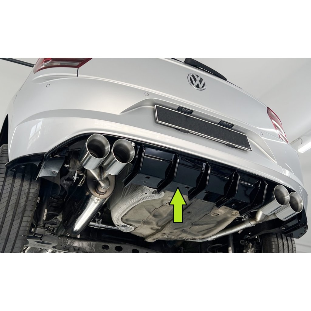 Rieger vložka zadního nárazníku pro Volkswagen Polo AW 5-dvéř., plast ABS lakovaný do černé lesklé barvy