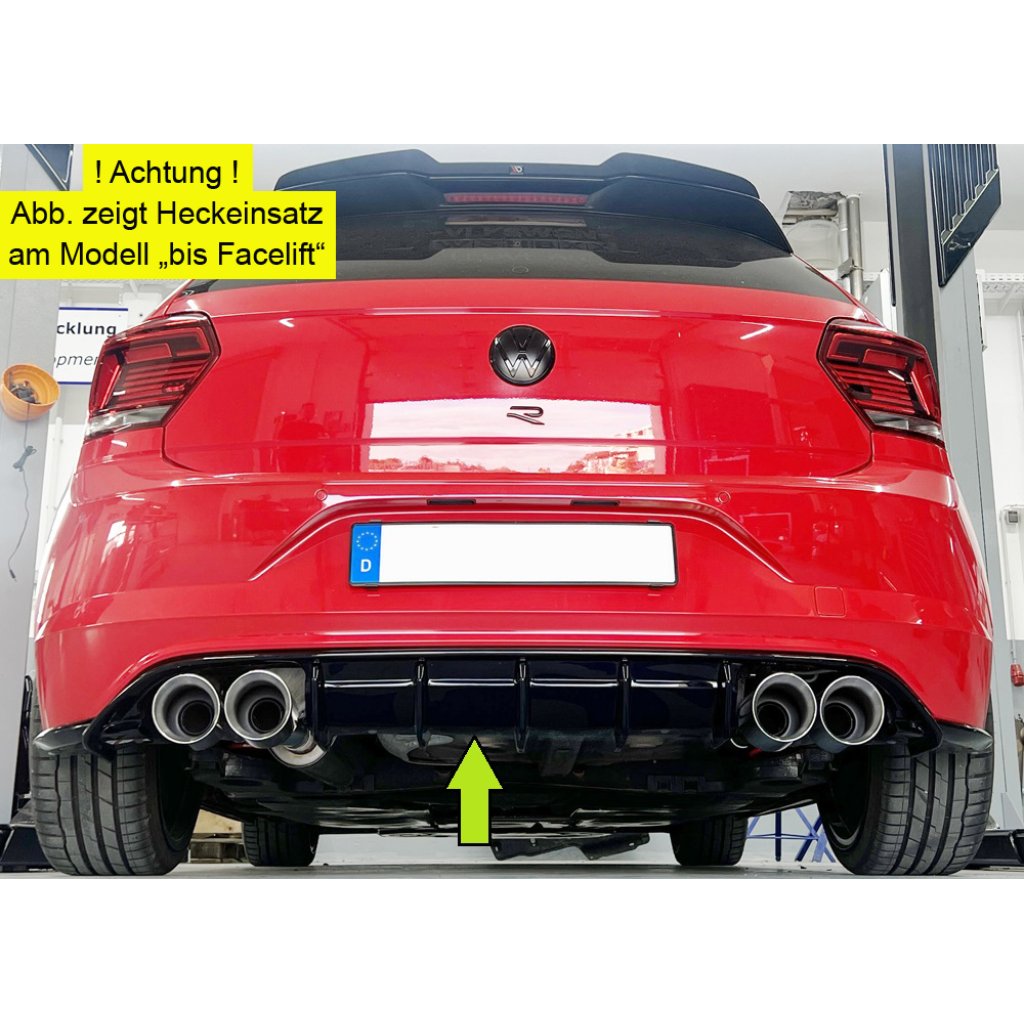 Rieger vložka zadního nárazníku pro Volkswagen Polo AW 5-dvéř., plast ABS lakovaný do černé lesklé barvy, Facelift