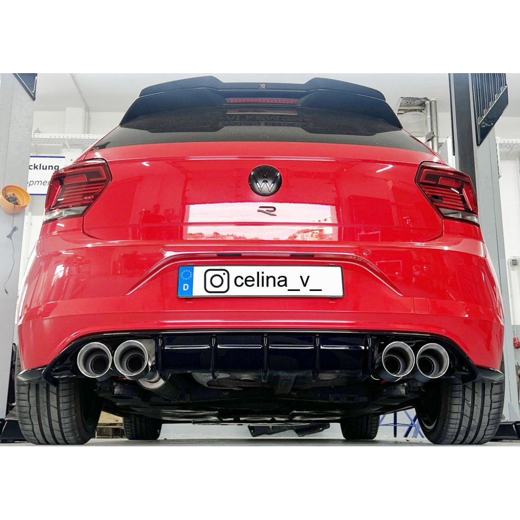 Rieger vložka zadního nárazníku pro Volkswagen Polo AW 5-dvéř., plast ABS lakovaný do černé lesklé barvy, Facelift
